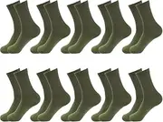 [GOESUP] 10 Pairs Men Sock Thin Ankle Socks Cool soft Crew Socks (Army Green), Army Green, One Size