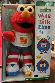 Vintage 1997 Sesame Street Elmo Walk And Talk Tyco Original Box New