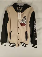 Looney Tunes Youth XL (18-20) Bugs Bunny Front Snap Button Long Sleeve Hoodie