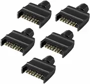 5X Trailer Plug 7 Pin Flat Male Adaptor Caravan Boat Car Connector Part Adapter