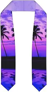 [EdWal] Palm Tree Purple Sunset print Graduation Stole and Sash Class for Unisex Adult Honor Stole Honor Stole of 2025