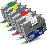 Labelwell Compatible with Brother P-touch tapes TZe-211 TZe-111 TZe-411 TZe-511 TZe-611 TZe-711 Label Tape 6 mm TZ Laminated Tape for Brother Ptouch H105 H107B 1000 H100LB E110 D210 D400 H100 0R D60 0
