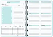 Undated Weekly Planner - Weekly Goals Notebook, A5 To Do List Planner, Habit Tracker Journal with Spiral Binding, Tracker and Goal Planner, 5.7 x 8.0 inches