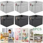 6Pcs Clothes Storage Shoes Cubes Felt Hanging Bins Baskets Box Collapsible ¤✑