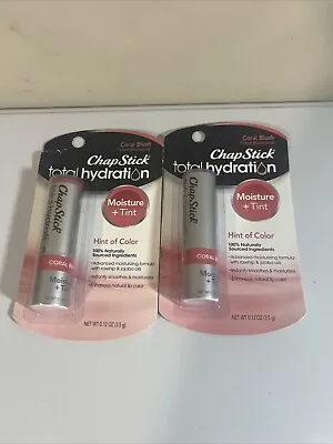 2 Pack - Chapstick Total Hydration Moisturize + Tint Hint Of Color Coral Blush
