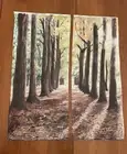 Canvas Giclee Prints "Walk in the Park" PJ Teller ~7.25x18” Signed Artist Proofs