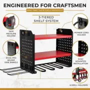 Power Tool Organizer-6 Drill Holder Wall Mount, 3 Tier Heavy-Duty Hand Tool 2 -