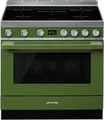 Smeg Portofino 90cm Induction Upright Cooker Olive Green