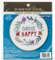 Dimensions Embroidery Kit 6" Round-Choose Happy Stitched In Thread 72-75811