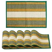 Handcrafted River Grass Heat Resistant Table Placemats 12x18 Inches Set of 6