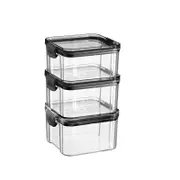 Argon Food Containers - 460ml - Black - Pack Of 3
