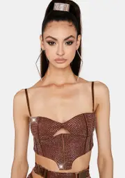 [Lipt The Label] Brown Morph Rhinestone Bustier