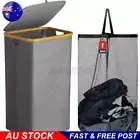 Laundry Hamper Basket & Lid,110L Washing Basket Laundry Bin Storage Blanket GREY