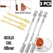 3/6pcs Mini Medicinal Ladle Scoop Mini Spoon Spatula Metal Gold Sliver Spoon