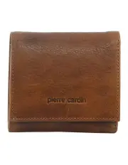 [PIERRE CARDIN] Leather Men's Tri-Fold Wallet in Cognac