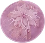 Hat European Court Jockey Club Mesh Feather Hat Party Annual Wedding Accessories Champagne-Colored Photo Hat N/AY Average Code White