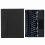 Bluetooth Keyboard Leather Case For Ipad 10.2 / Pro 10.5 Touch Backlight Three Fold Holder Black Keyboards