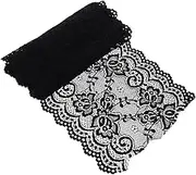 BEBEMOKO 1roll Wide Elastic Stretchy Lace Fabric for Sewing DIY Clothing Accessories Lace Ribbon Trim with Unique Pattern for Bags and Decorations