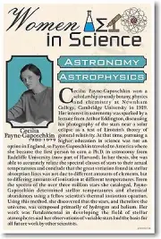 Cecilia Payne-Gaposchki - NEW Women in Science Astronomy - Classroom POSTER