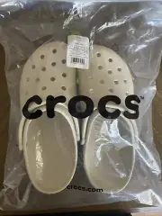 Crocs Classic Crush Clog Bone Size Men 10 Women 12 (10001-2Y2) New With Tags