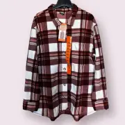 Eddie Bauer Women’s Microfleece Button Up Shirt Plaid Shacket Size 2XL