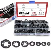 600-Pcs [7-Size] Internal Tooth Starlock Washers Assortment Kit, Quick Speed Loc