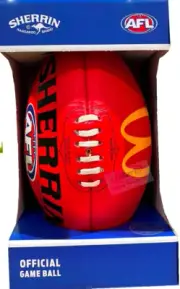 Sherrin AFL Football Red Leather Replica Game Ball Size 5 New