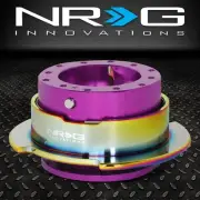 NRG 6-BOLT ALUMINUM STEERING WHEEL QUICK RELEASE GEN 2.5 PURPLE/NEO CHROME RING