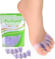 Povihome Toe Separators Spacers for Women - 8 Pack Silicone Toe Spacers for Toe Overlapping Hammertoe - Bunion Corrector Toe Stretcher for Yoga Practice - Medium (Lavender)