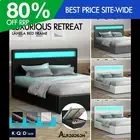 ALFORDSON Bed Frame Double Queen King RGB LED Gas Lift Storage Base