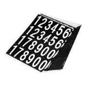 Number Stickers Mailbox 12345178900 Numbers 50x25mm White and Black, 20 Sheets