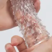 Enlarger Tickler Extension Condom Ring Stretchy-Male-Penis Sleeve Girth Enhancer