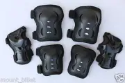 Kid's Roller Blading Wrist Elbow Knee Pads Blades Guard 6 PCS Set in BLACK