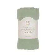 Organic cotton muslin swaddle - Sage
