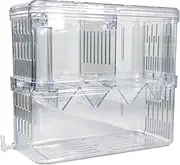Acrylic Fish Breeding Box With Suction Cups - Aquarium Isolation and Acclimation Hatchery Incubator for Aggressive, Injured, Small Fish, Shrimp, Clownfish