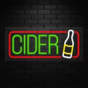 Cider Sign for Window/Wall Displays | LED Flex Neon | 32"W x 13"H x 1"D