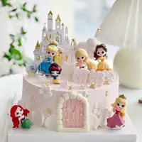在飛比找ETMall東森購物網優惠-卡通迷你公主蛋糕裝飾擺件小仙女Q版套裝女孩寶寶生日拱門插件