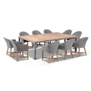 Outdoor Sahara 10 Seat With Coastal Chairs In Half Round Wicker