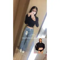 在飛比找蝦皮購物優惠-Calvin Klein Jennie 針織顯瘦美感上衣 黑