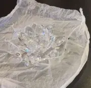 New, Large, High-End, Beautiful Crystal Flower Candle Holders (2)