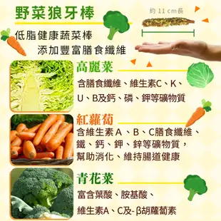 【寵樂芙】野菜狼牙棒2.0 寵物零食(25g/支)|豐富蔬菜×低脂雞胸肉×高鈣起司棒 營養滿滿