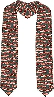 [EdWal] Bacon Pattern print Graduation Stole and Sash Class for Unisex Adult Honor Stole Honor Stole of 2025