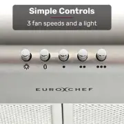 60cm Stainless Steel Rangehood with Quiet 3-Speed, Washable Filters & Lights
