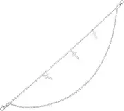 [WATIIFUFU] Unique Geometric Design Body Chain Metal Pants Chain Tassel for Adults Fashion Trousers Accessory