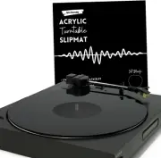 Acrylic Turntable Slipmat for Playing Vinyl Records (Jet Black)