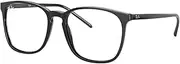 Ray-Ban RX5387 Square Eyeglass Frames Non Polarized Prescription Eyewear, Black/Demo Lens, 54 mm