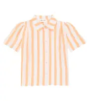 [Morley] Morley Star striped cotton and linen shirt Y 6 orange