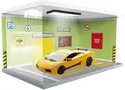 Car Model Display Case Garage, Collector Car Show Case, Display Stand with Lights, Exquisite Garage Scene for Models Collector Car Display Case, Model Car Garage Stand, Illuminated Show Case for Livin