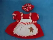 New Build A Bear Christmas Mrs Santa Claus Gingerbread Man Dress & Hat