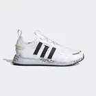 Size 8-Adidas NMD_R1 V3 Athletic Shoes-Cloud White/Core Black/Gold Metallic